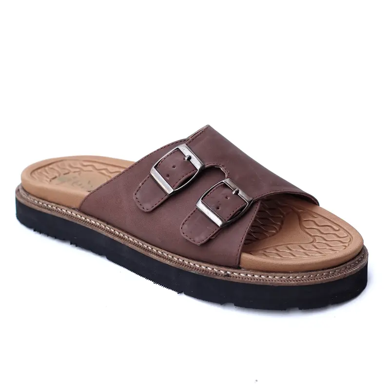 CEVANY - Sandal Kasual Slide Slop Pria Kulit Asli 6