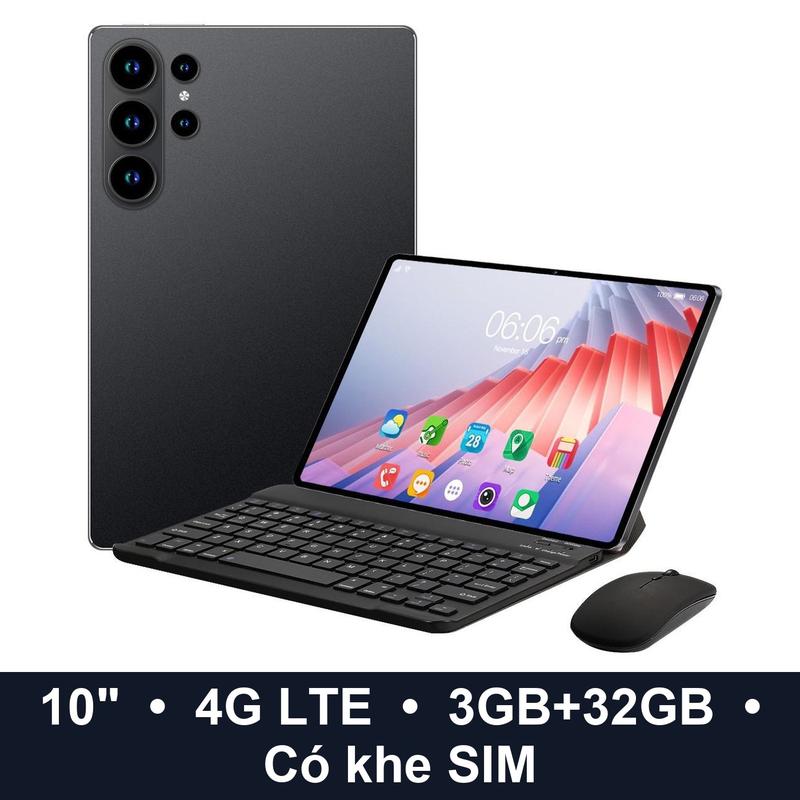 Máy tính bảng Android 10 inch 4G LTE – 2 SIM, 3GB RAM 32GB, mở khóa khuôn mặt,…