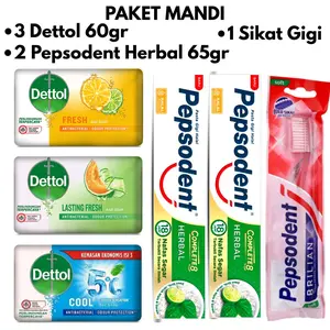 (Paket Sabun Mandi & Pasta Gigi) 3 Sabun 2 PastaGigi + 1 Sikat Gigi
