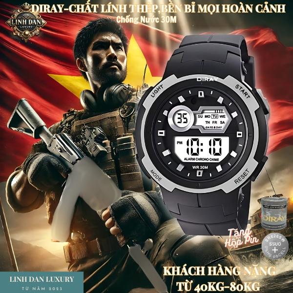[DIRAY 2240G] Đồng Hồ Nam Thủy Quân Lục Chiến | Điện Tử – Đèn LED – Chống Nước 30M | Thể Thao Bền Bỉ | Cho Học Sinh Cấp 2, 3 & Sinh Viên