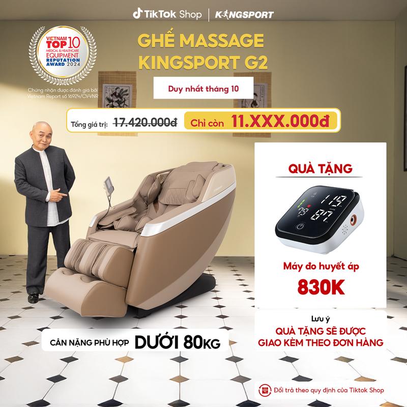 [Miễn phí lắp đặt] Ghế massage KINGSPORT Standard G2 con lăn di chuyển cổ vai, thiết kế hiện đại 2024, khung ghế rộng rãi và thoải mái