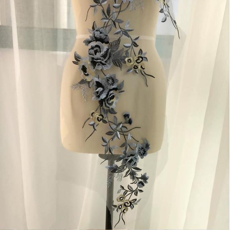 Product Introduction of 1 Set Flower Embroidery Patch For Wedding Dress Clothing Sew On Floral Patches Diy 7