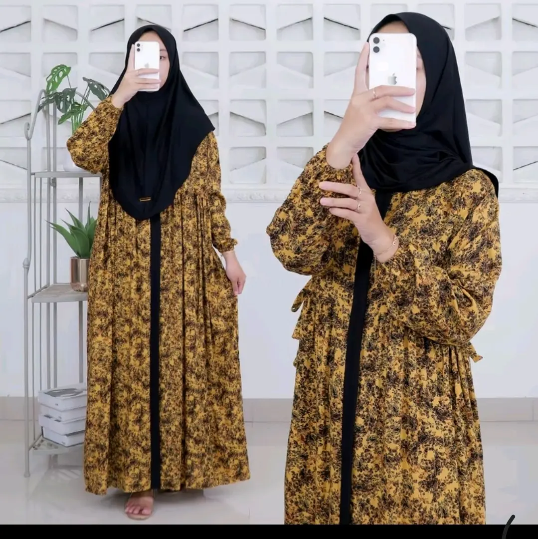 wilona dress set hijab  gamis rayon