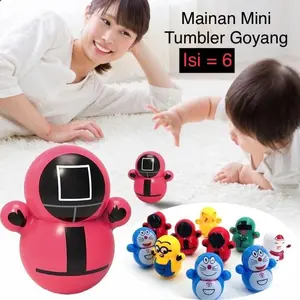 Mainan Bayi Mini Tumbler Goyang Ayun Karakter Boneka Thumbler Anak