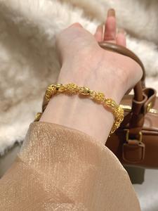 Gelang Tangan, SUNQ, Reka Bentuk Indah, Rantai Bersalut Emas 18K kamassi titanium bangle