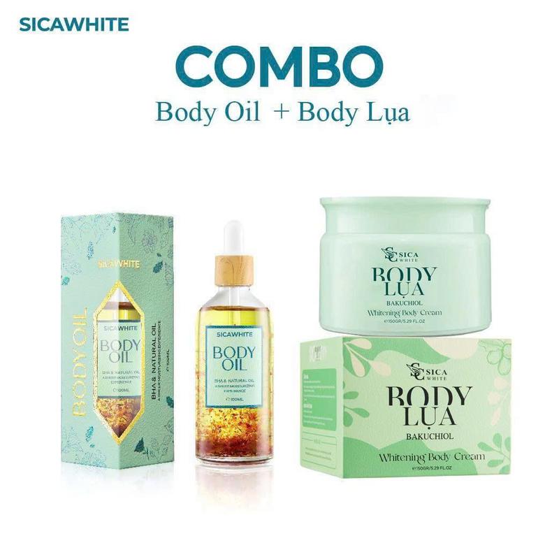 Bộ Kem Sica White Body Lụa + Body Oil 100ml - Hỗ trợ sáng hồng da Dưỡng Da Body Dưỡng Body Nữ