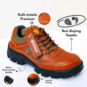 sepatu safety proyek kerja ujung besi touring haiking sepatu murah terlaris Outdoor Pria bots