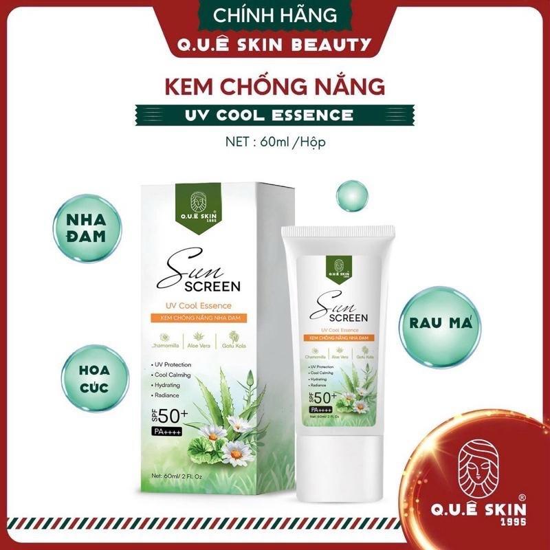 VIP Kem Chống nắng SUN SCREEN chiết xuất nha đam 60ml hỗ trợ nâng tone thương hiệu Quê Skin Làm Đẹp Da Skincare kem chống nắng Nữ và NAM dịu nhẹ