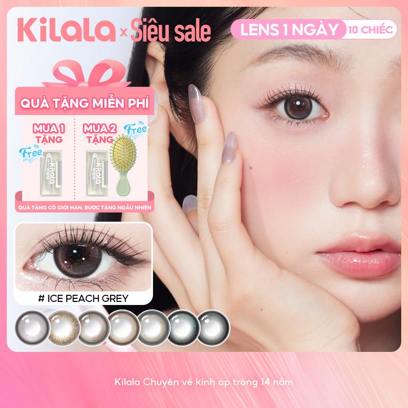 10 chiếc kính áp tròng Kilala LENS 1 NGÀY màu Đen Nâu Xám DIA 14.0-14.5mm độ cận 0-7 lens êm mềm đa năng không kén dạng mắt đôi mắt có thần tỏa vibe mạnh khỏe tự tin