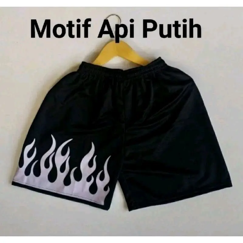 PAKET 3 PCS Celana pendek anak motif api pria wanita usia 7-15 tahun Fashion 4