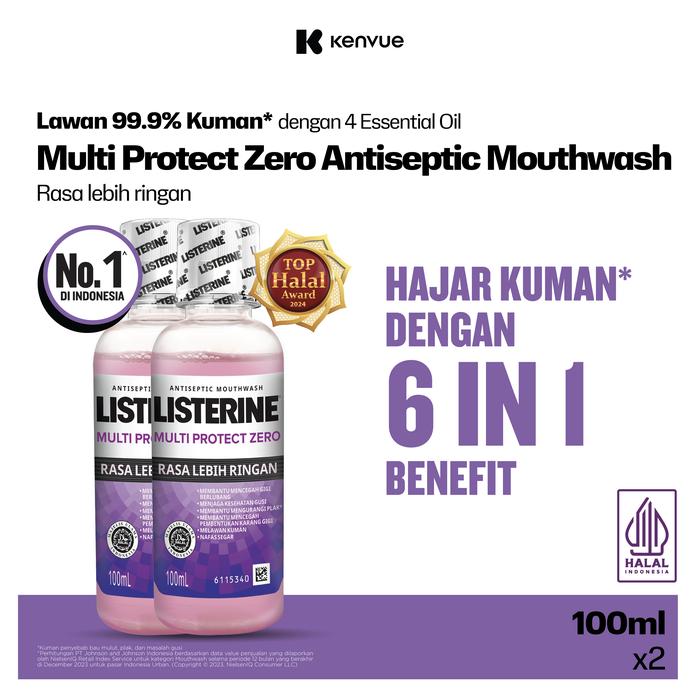 Gambar LISTERINE Multi Protect Zero Antiseptic Mouth Wash 100 ml (PAKET ISI 2) - Obat Kumur Antiseptic dari Kenvue Official Store Kota Administrasi Jakarta Timur Tokopedia