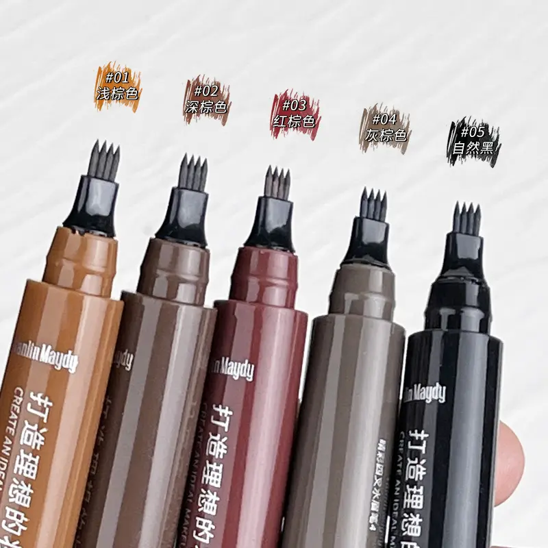 Van Lam Mei Dai Eyeshadow Quad Tip Water Eyebrow Pencil Jitterbug Quad Tip Eyebrow Pencil Waterproof Sweatproof Long Lasting Non-Smudge Makeup Cosmetic