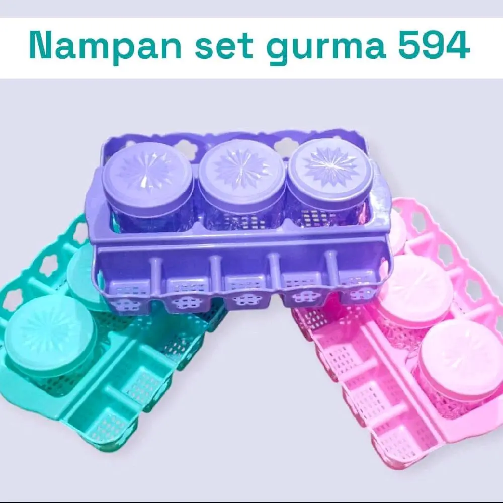 Nampan Gurma Cornelius Toples set Rak Aqua Gelas isi 3 Toples Lebaran