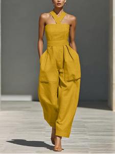 Nueva colección primavera–verano 2026 para mujer: vestido de color sólido, camiseta tipo tank top, pantalón largo con dobladillo, estilo casual y a la moda para uso diario