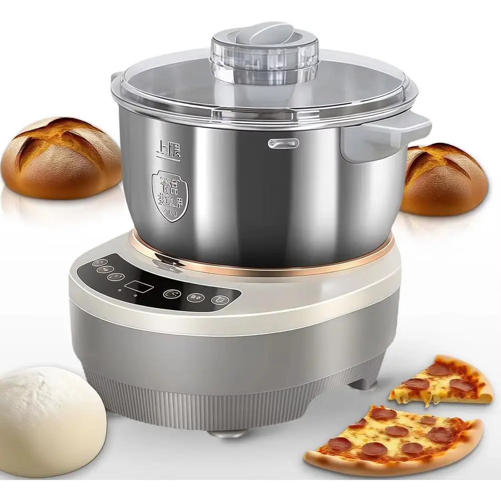 Adonan Mixer Panel Sentuh & Timer Menghadap ke Atas 7L Stand Mixer dengan Baja 304 Stainless Steel Bowl Mesin Pembuat Adonan Multifungsi dengan Teknologi Fermentasi Suhu Konstan Presisi