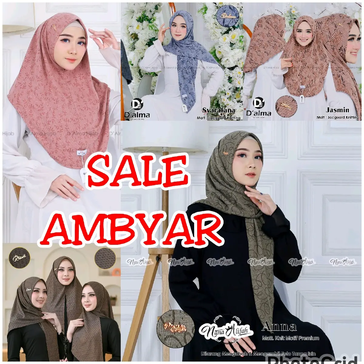 CUCI GUDANG Nana Alifah Hijab Varian Model Kerudung Muslim Nyaman