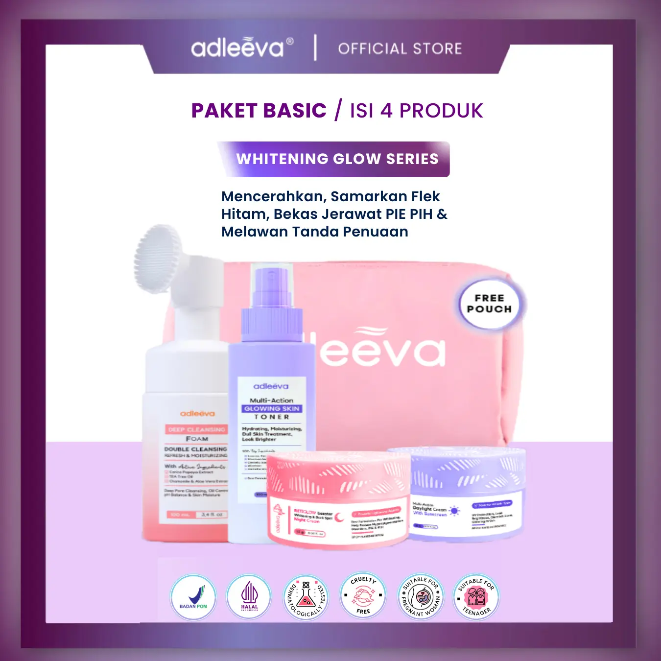 Adleeva Skincare Paket Basic Whitening Glow Booster Series