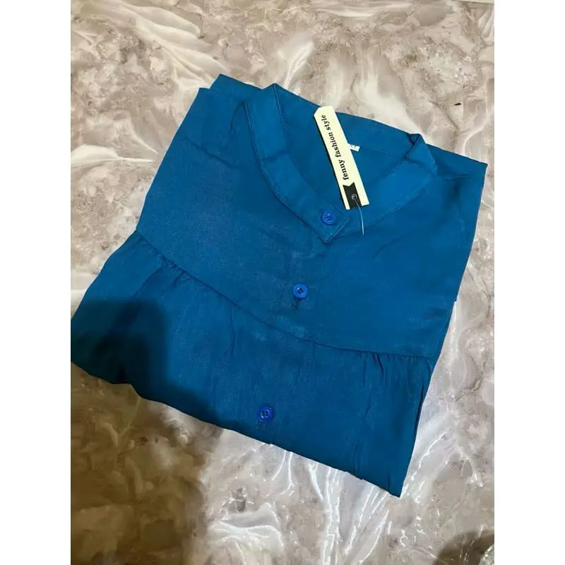 Shalsa Blouse Rayon Twill / Kemja wanita / Atasan katun wanita casual / kemja polos panjang wanita Tangan Karet 2