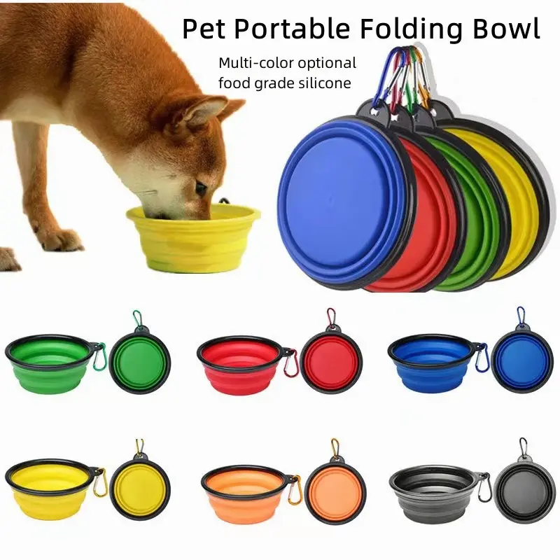 650ml Foldable Dog Bowl Outdoor Travel Portable Pet Bowl Feeding Bowl