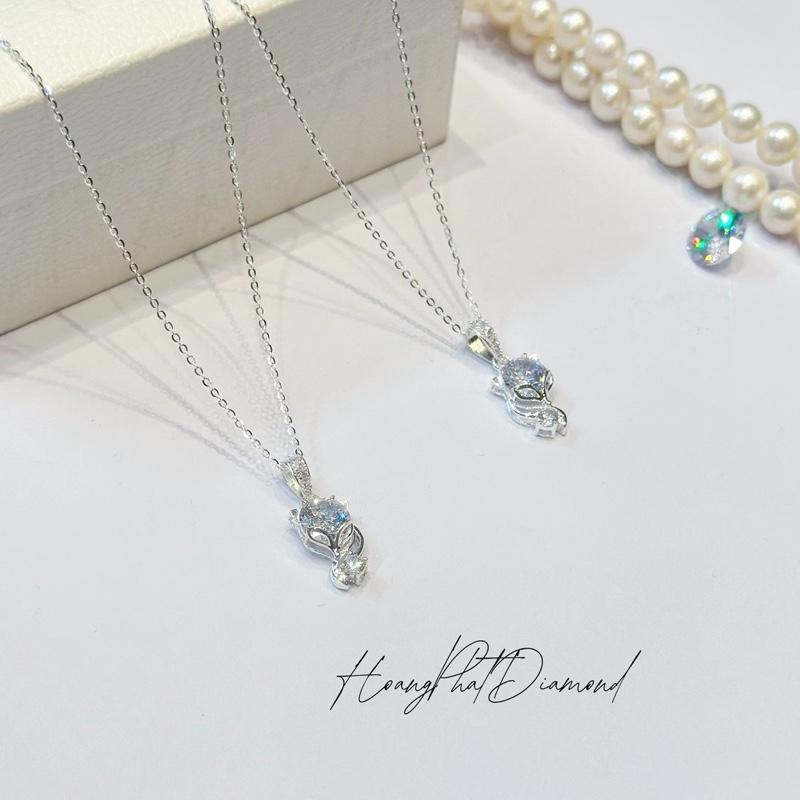 [ Hoàng Phát ] Trang Sức Dây Chuyền Bạc Ý 925 Chữ Cong Mảnh Nhỏ 4T5 (45cm) Phối Mặt Con Hồ Ly Nam Mỹ Khoen Tấm To (P128) KHÔNG XI KIM