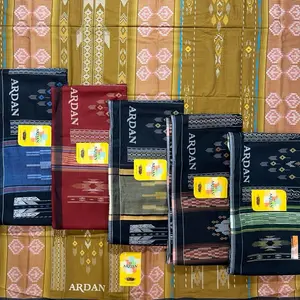 Sarung Ardan songket Jaguard Timbul Rayon Asli Super Premium Doby Kembang Mutiara (DKM) Dus kuning ukuran Dewasa