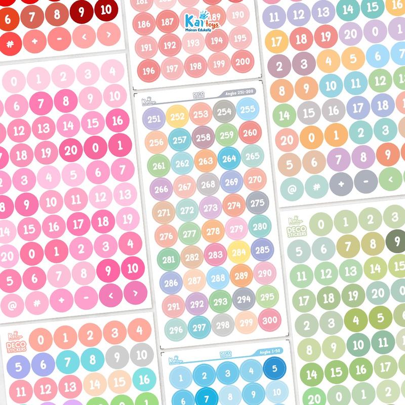 Sticker Angka Deco / Stiker Menabung Sticker Angka 1 sampai 240 120 ...