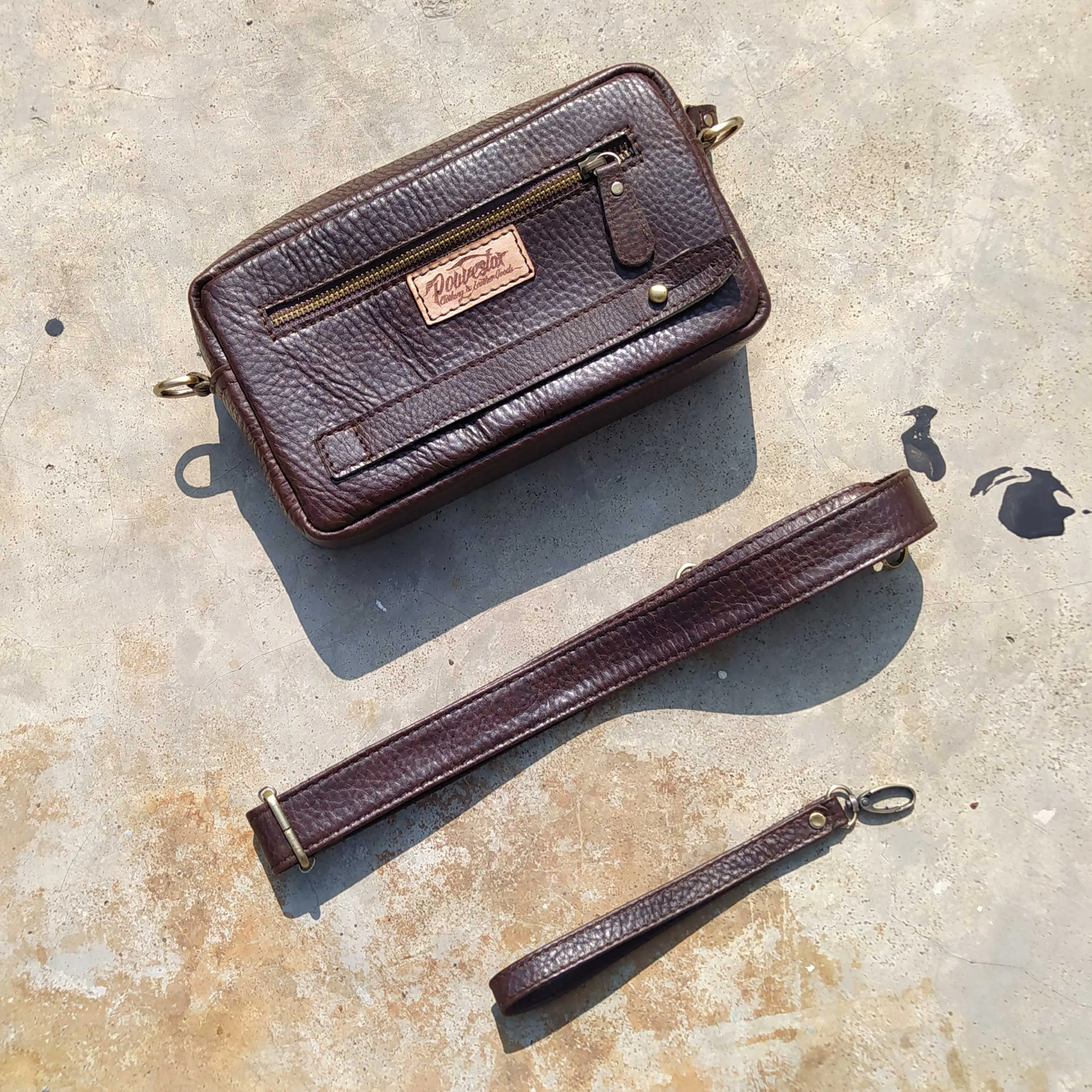 Tas Tangan Handbag Clutch Bag Kulit 3 in 1 Murah Pria Cowok