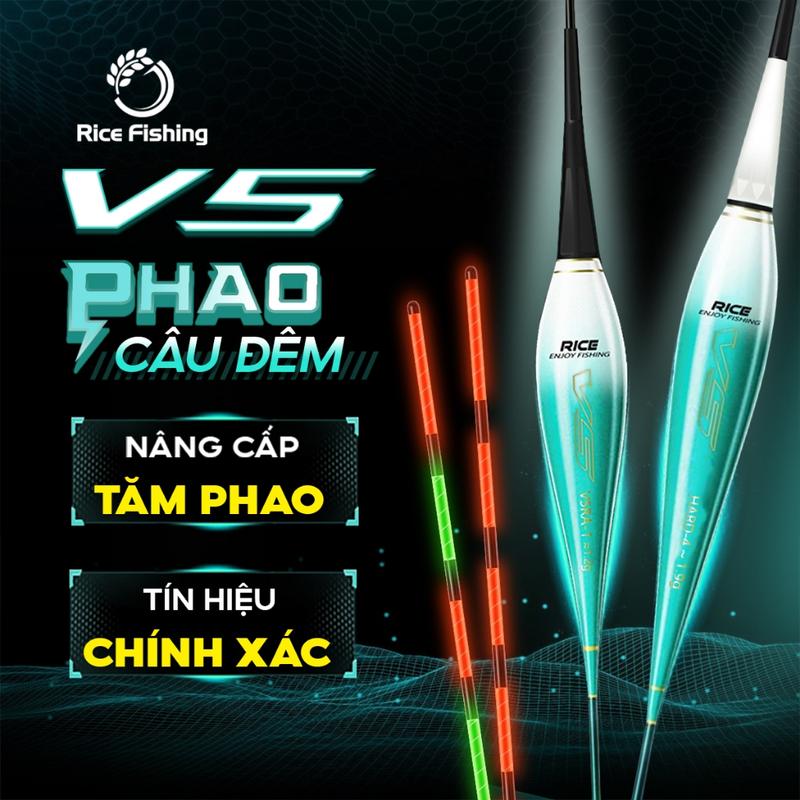  Phao Câu Cá ngày đêm V5 Rice Fishing chất liệu Nano PMI tín hiệu chính xác TẶNG KÈM PIN PC-42 