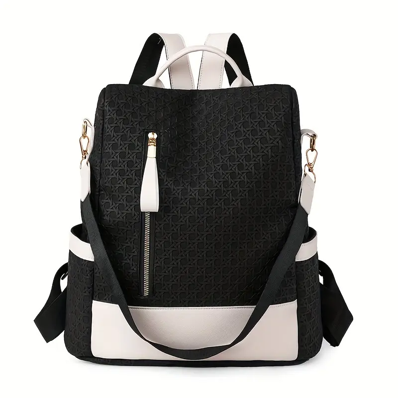 Tas Ransel Wanita COD Anti PEncurian Multifunsi Dapat Selempang Motif Embos Kulit Sekolah 4