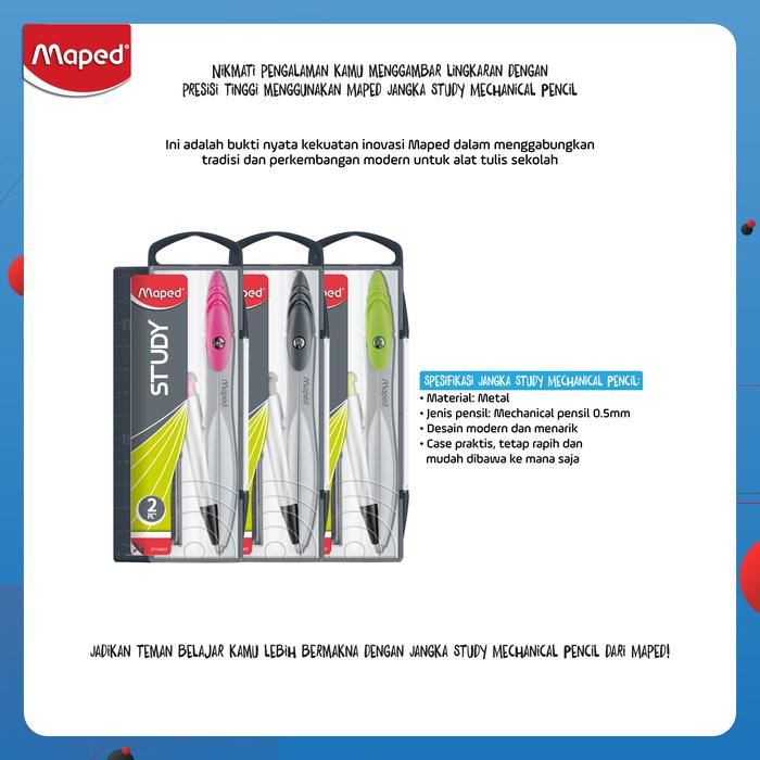 Gambar Maped Jangka Study with Mechanical Pencil - Spesifikasi dari Maped Store Kota Administrasi Jakarta Timur Tokopedia