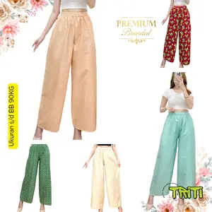 Celana Kulot SMK Wanita Dewasa Bahan Premium, Adem & Kekinian - Triti Collection  Motif All Over Nyaman Panjang Rayon Santai Variasi Polkadot Katun Tidur