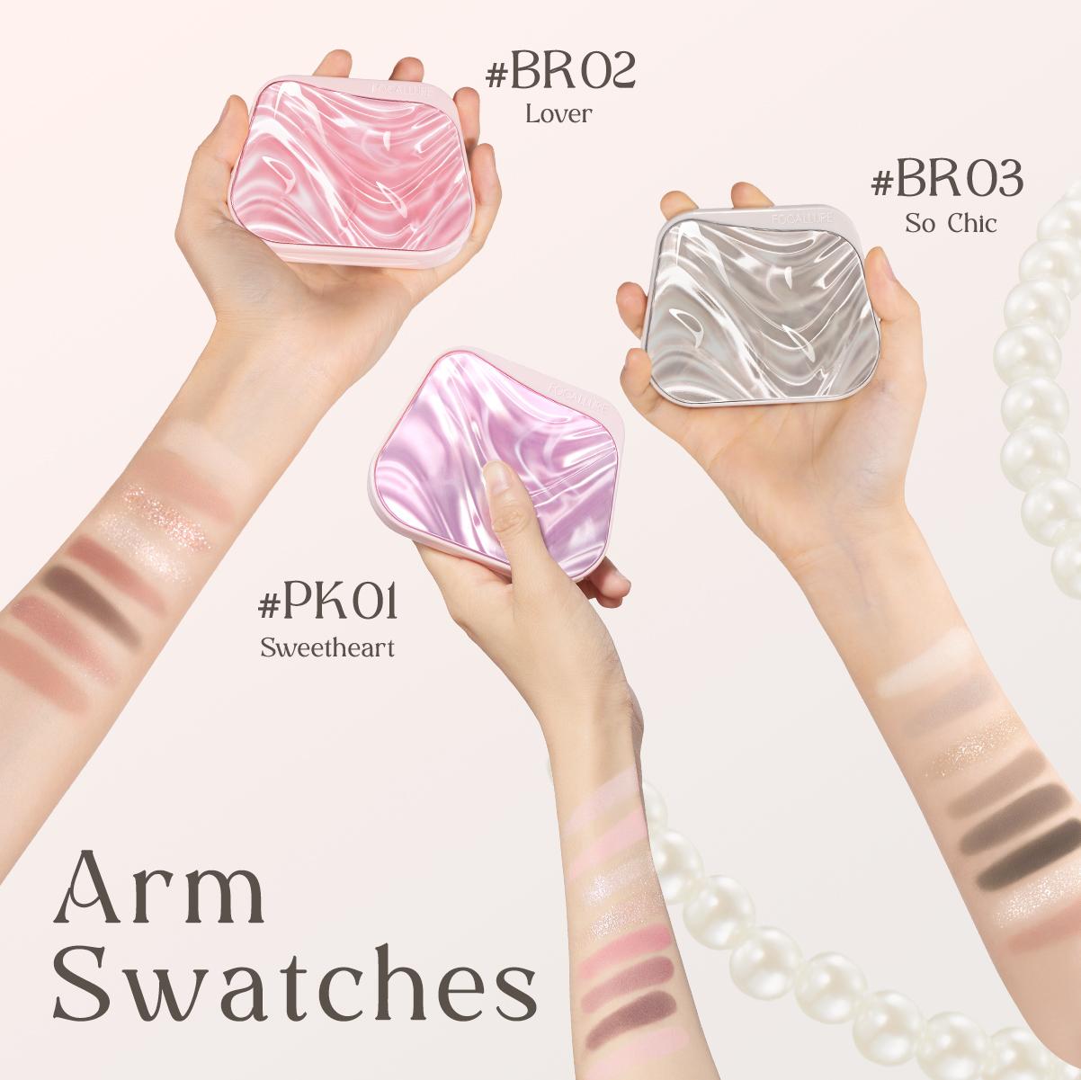 [Trend Setter Bundle] Focallure Makeup Set Eyeshadow Palette & Facial Shaping Palette & Shine Lip Tint & Eyebrow Cream & Gel