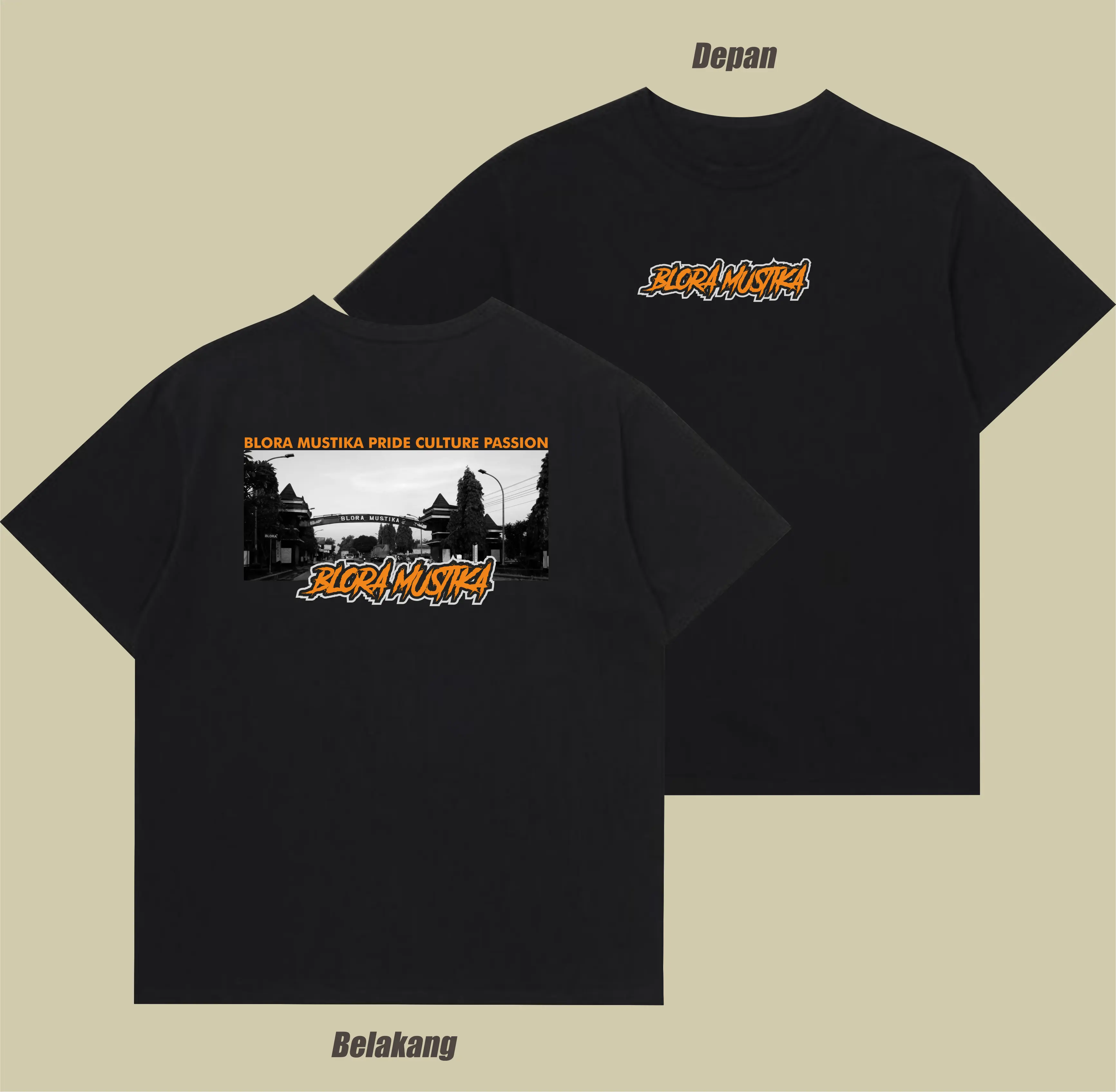 Kaos kota Blora T-shirt Blora Pride Culture Passion bahan katun combed adem lembut nyaman dipakai Hitam