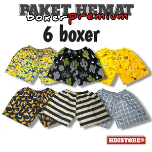 Paket 6 pcs celana pendek dewasa pria wanita VIRAL !!! boxer murah berkualitas/boxer unisex/kolor murah motif santai muat BB 70KG