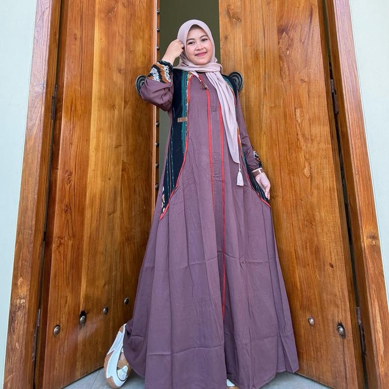 Gamis Amanda Nava Rayon Twill Premium Mix Tenun Troso Random [free Goodie bag dan puoch] 1