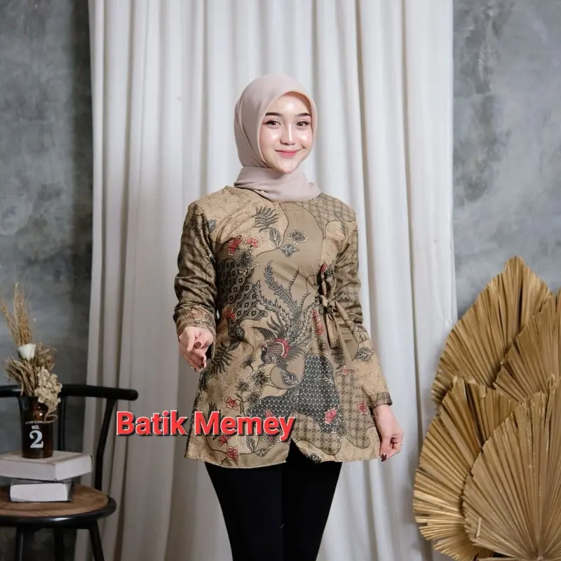 Atasan Batik Wanita Atasan Batik Motif Best Seller M L XL XXL Bahan Polimikro 2