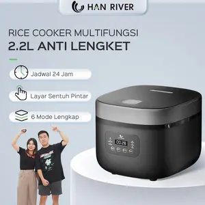 [ceceketarketir]cod  HAN RIVER Rice Cooker 2.2L Magic Com 6 Mode Masak/Anti Lengket Smart Touch Penanak Nasi Multifungsi