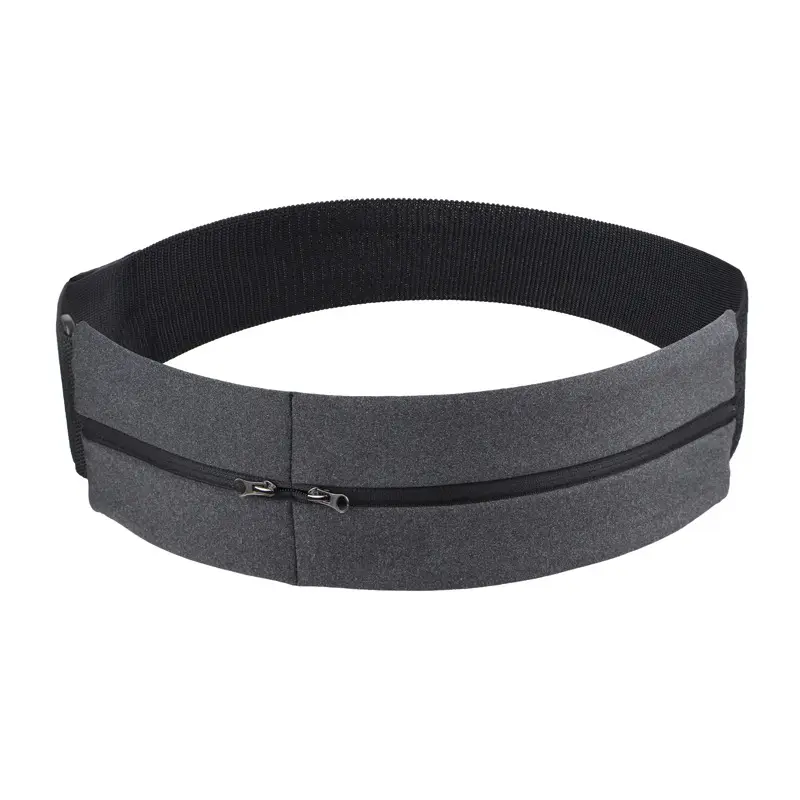 Sports belt running big screen mobile phone waist bag double zipper anti-theft waist bag cycling elastic yoga large mobile phone bag