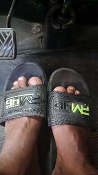 Product Review of RM146- Sandal Slop Full Karet Motif Timbul Hitam Hijau Stabilo Sendal Slop priamurah sandal  slop premium from S**8 0