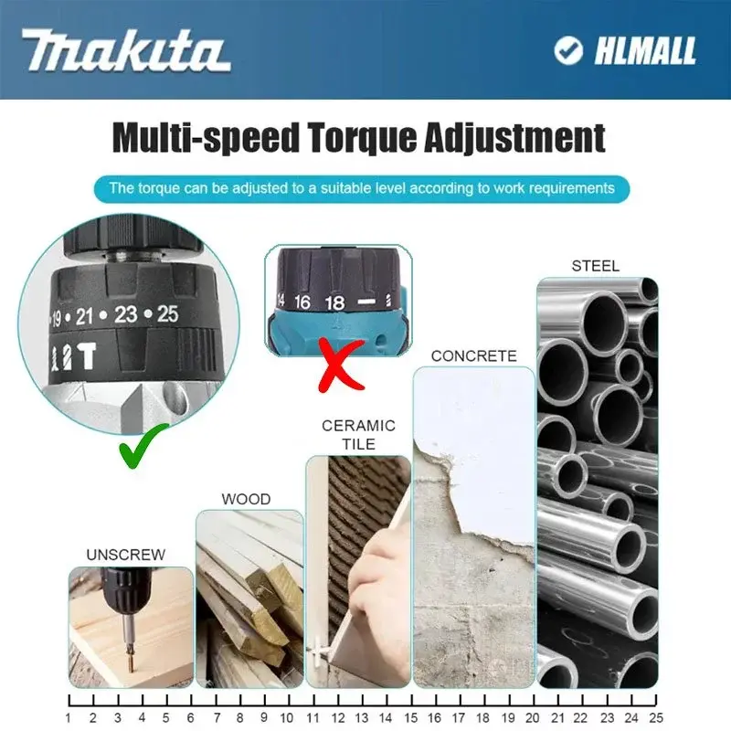 MAKlTA 86vf Mesin bor 2baterai cas 10mm bor listrik murah bor tangan baterai besi tembok Beton kayu - Cordless Drill bor cas 3