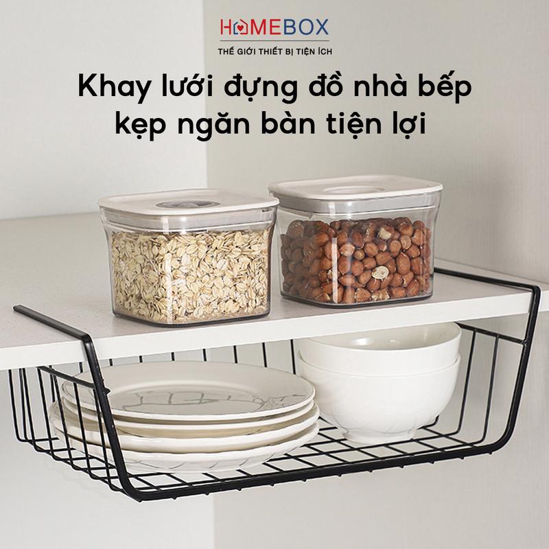 Kệ Đựng Đồ Lưới Sắt Treo Tủ Cài Dưới Bàn Giỏ Treo Đựng Đồ Tiện Lợi Cho Tủ Quần Áo Bàn Làm Việc