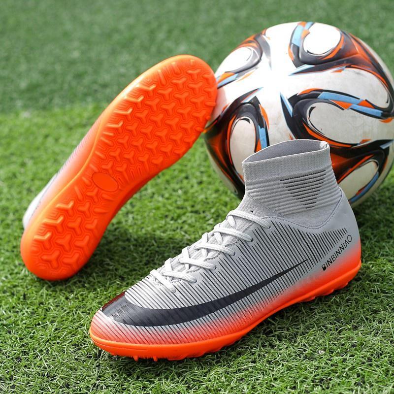 Product Introduction of Children Adult Unisex High Top Five Football boot Indoor Training Football Kasut bola sepak Football Boots Sports Men's Leisure 5