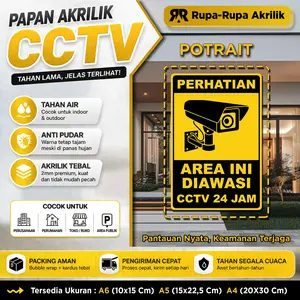 Papan Akrilik CCTV, Sign Board Acrilic CCTV, Rambu peringatan CCTV
