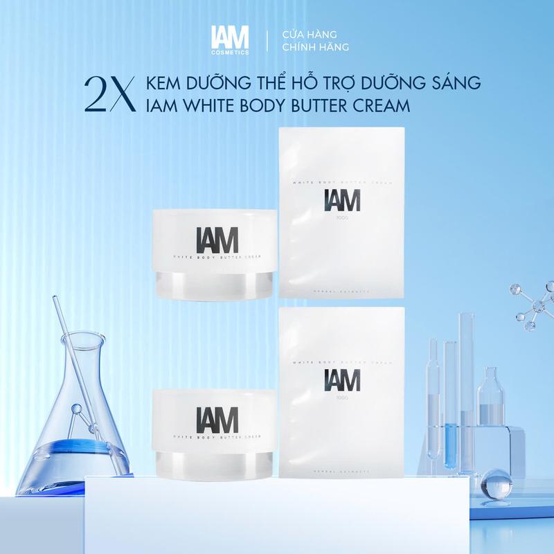 COMBO [2 Hũ 100G/1hũ + 2Túi Refill 100G/1túi] Kem Dưỡng Thể Hỗ Trợ Dưỡng Trắng Cho Da Thiếu Ẩm IAM White Body Butter Cream 200g