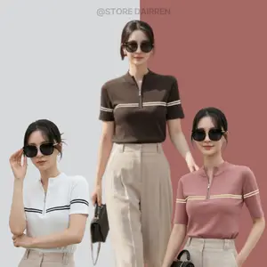 CANTICS X DAIREN Blouse  Atasan Wanita dengan Zipper Premium