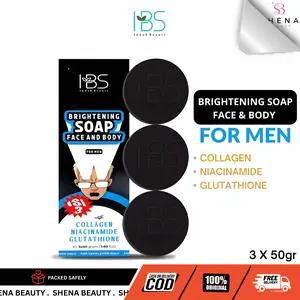 [BELI 3 LEBIH HEMAT] IBS Brightening Soap For Men 50gr - Sabun Pencerah Khusus Cowok Untuk Mencerahkan Wajah & Badan