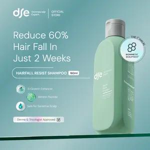 DSE Dermascalp Expert Hairfall Resist Shampoo 160 ml | Shampoo Anti Rontok| Penumbuh Rambut Cepat | Memperkuat Akar Rambut | Rambut Anti Patah, Kering | Rambut Sehat Berkilau | Sampo Sehari-hari | NON SLS