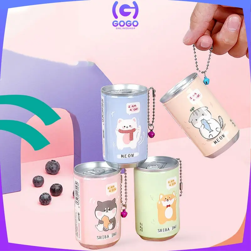 GOGO-C792 Tissue Basah Kaleng Mini Korea Karakter Lucu Isi 30 Lembar Sekali Pakai Portable / Tisu Basah Travelling Botol Unik Praktis dengan Rantai Import 2