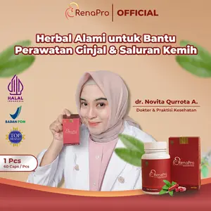 RenaPro Original BPOM - Isi 60 kapsul Herbal ekstra daun tempuyung, Kejibeling ,kumis kucing. membantu meluruhkan Batu