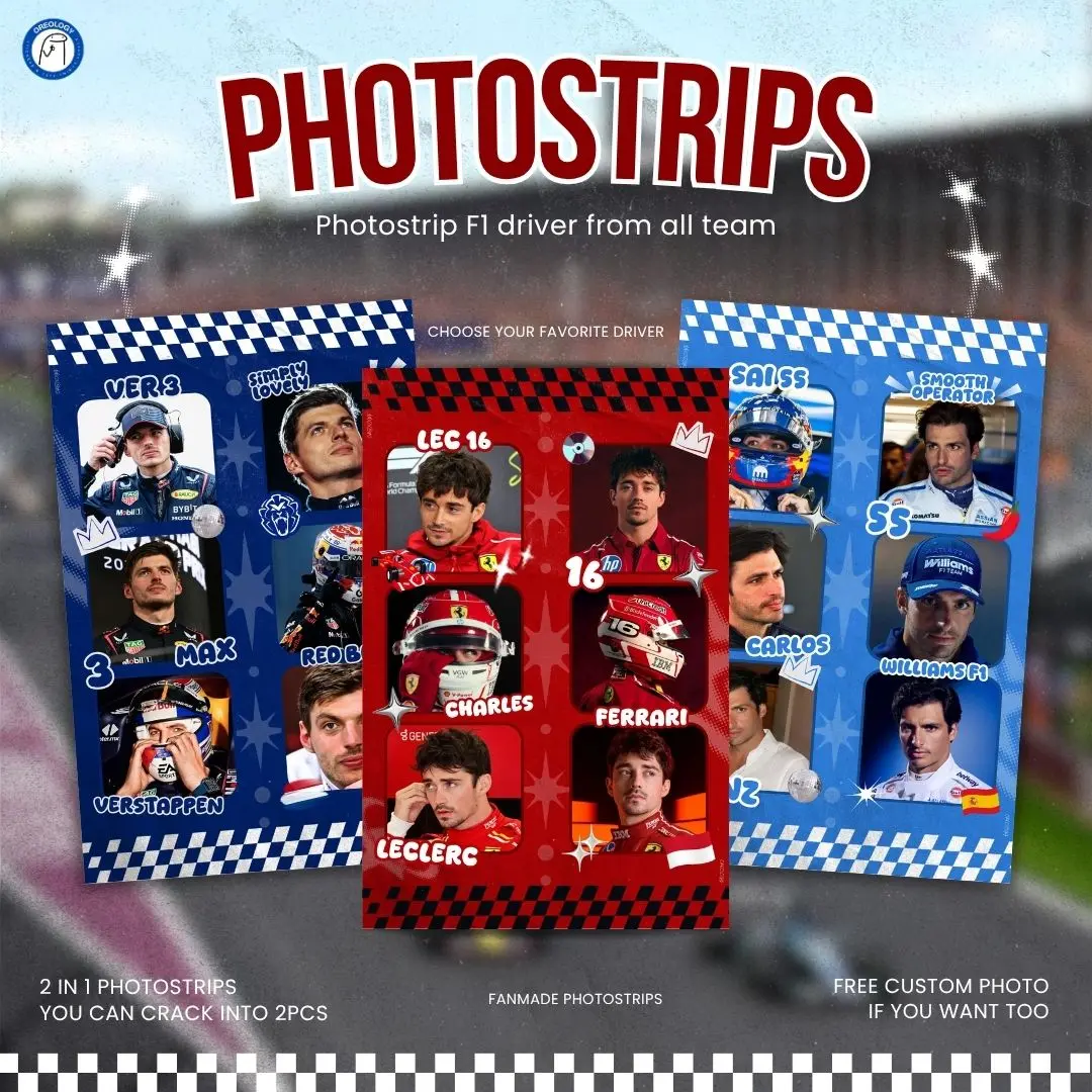 FANMADE PHOTOSTRIPS F1 DRIVER TEAM 2in1 Photostrips koleksi album pajangan dekorasi